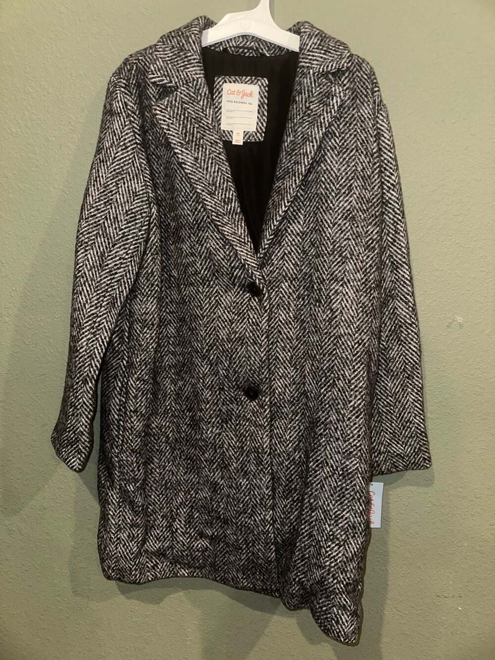 Cat & Jack Girls' Herringbone Winter Coat